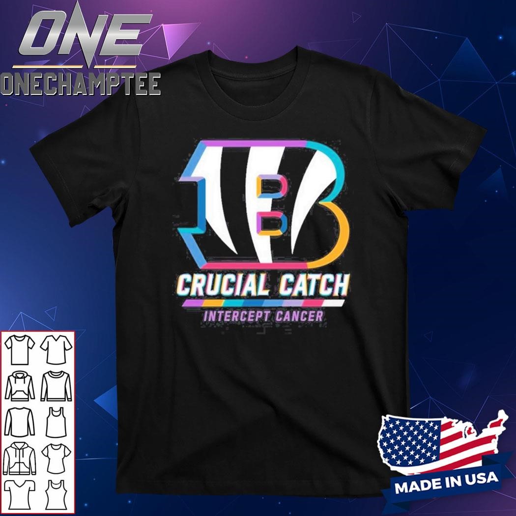 Cincinnati Bengals 2024 Crucial Catch Intercept Cancer Awareness T-Shirt