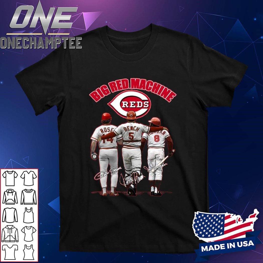 Cincinnati Reds Big Red Machine Peter Rose Johnny Bench Joe Morgan T-Shirt