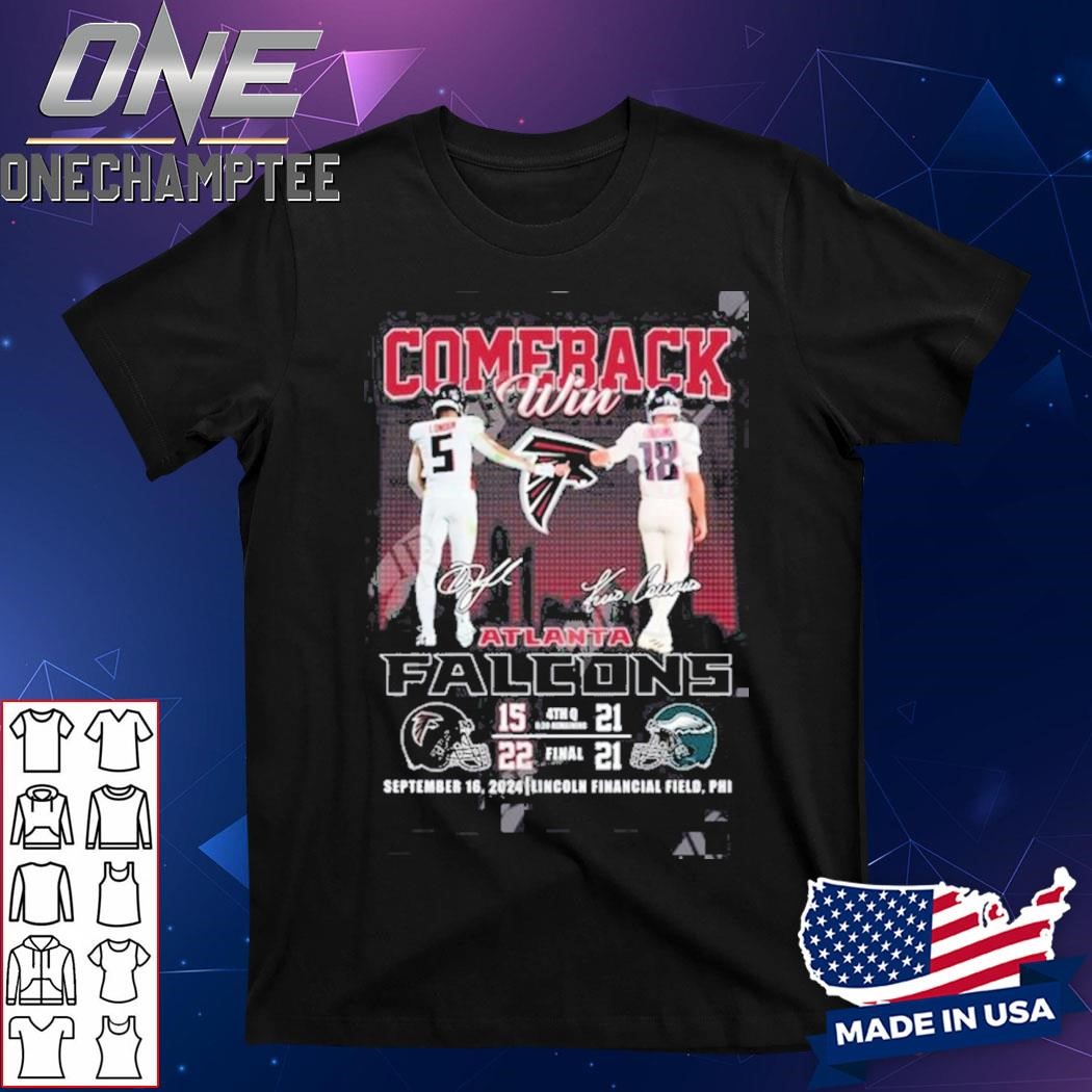 Comeback Win Atlanta Falcons September 16, 2024 Lincoln Financial Field, Phi T-Shirt