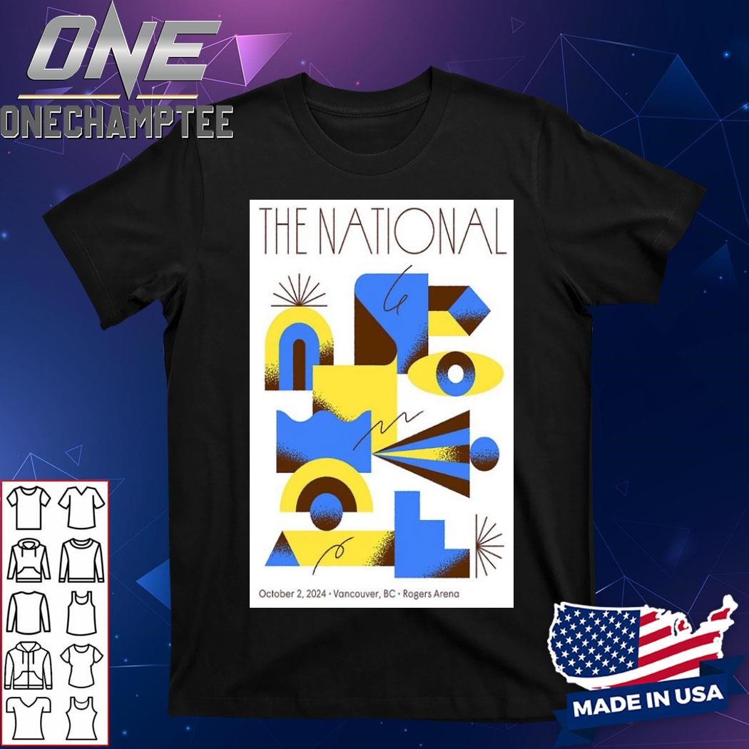 Design The National Band Oct 2 2024 Rogers Arena, Vancouver, BC Tour Poster Shirt