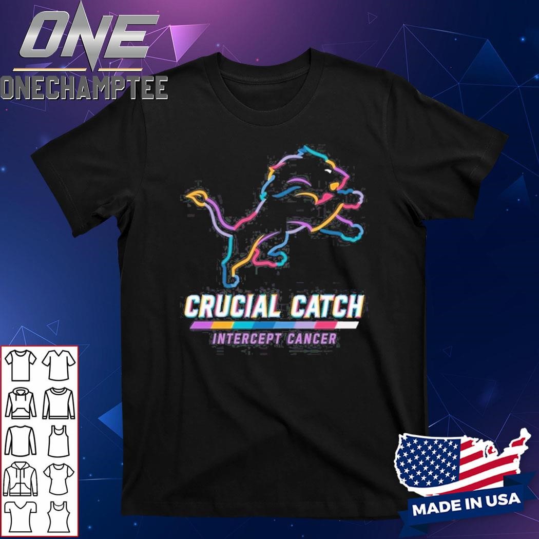 Detroit Lions 2024 Crucial Catch Intercept Cancer Awareness T-Shirt