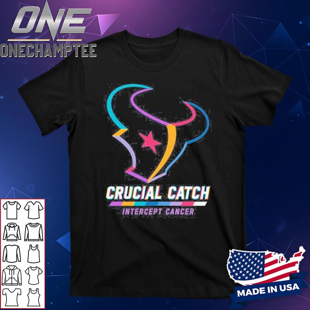 Houston Texans 2024 Crucial Catch Intercept Cancer Awareness T-Shirt