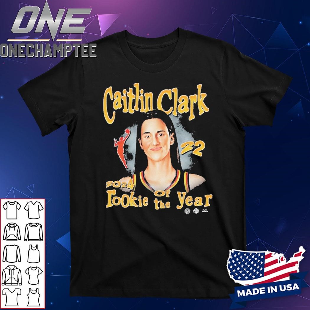 Indiana Fever Caitlin Clark Playa Society Black 2024 WNBA Rookie of the Year T-Shirt