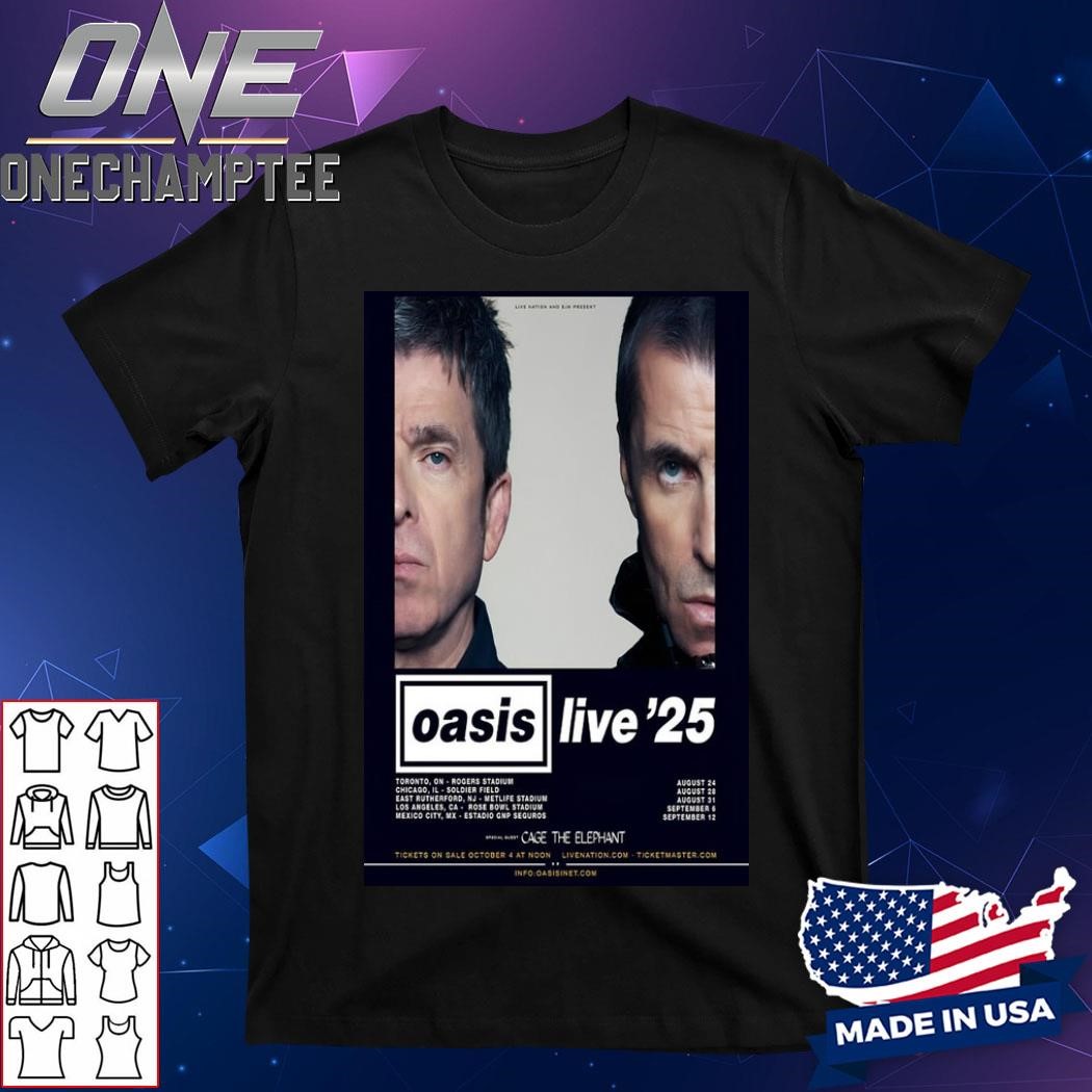 Oasis Special Full Tour Live 25 Quest Cage The Elephant Poster Shirt