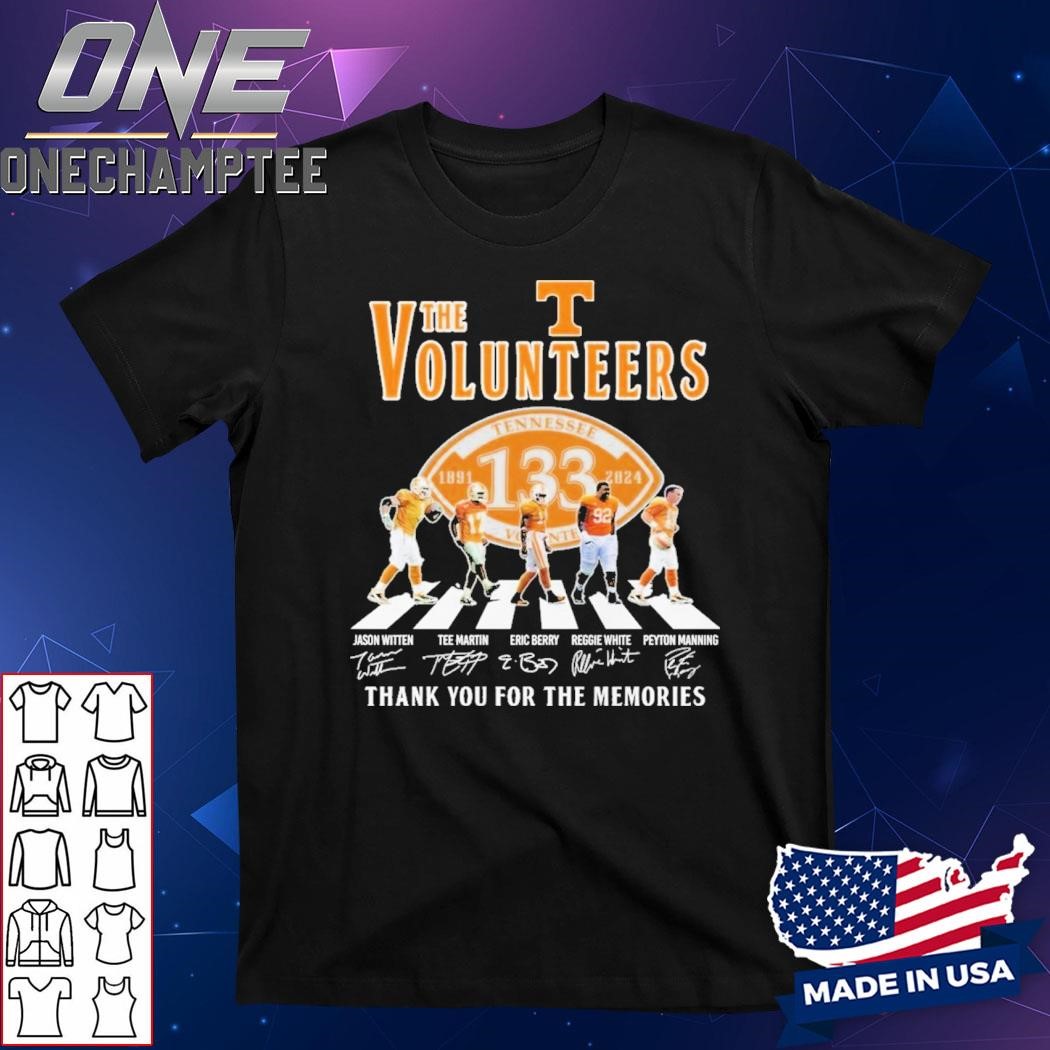 Tennessee Volunteers Celebrating 133 Years Of The Memories T-Shirt