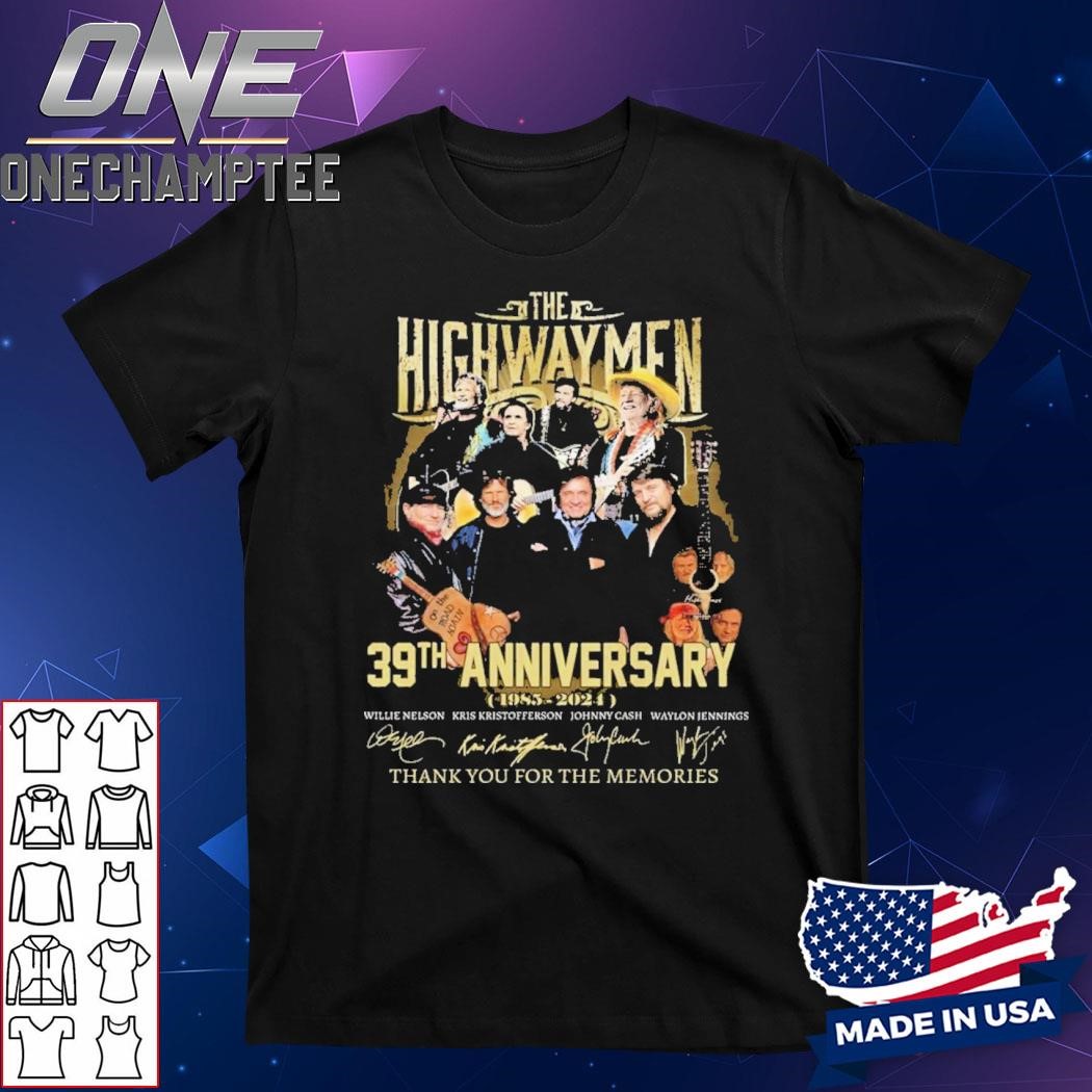 The Highwaymen 39th Anniversary Thank You For The Memories 1985-2024 T-Shirt