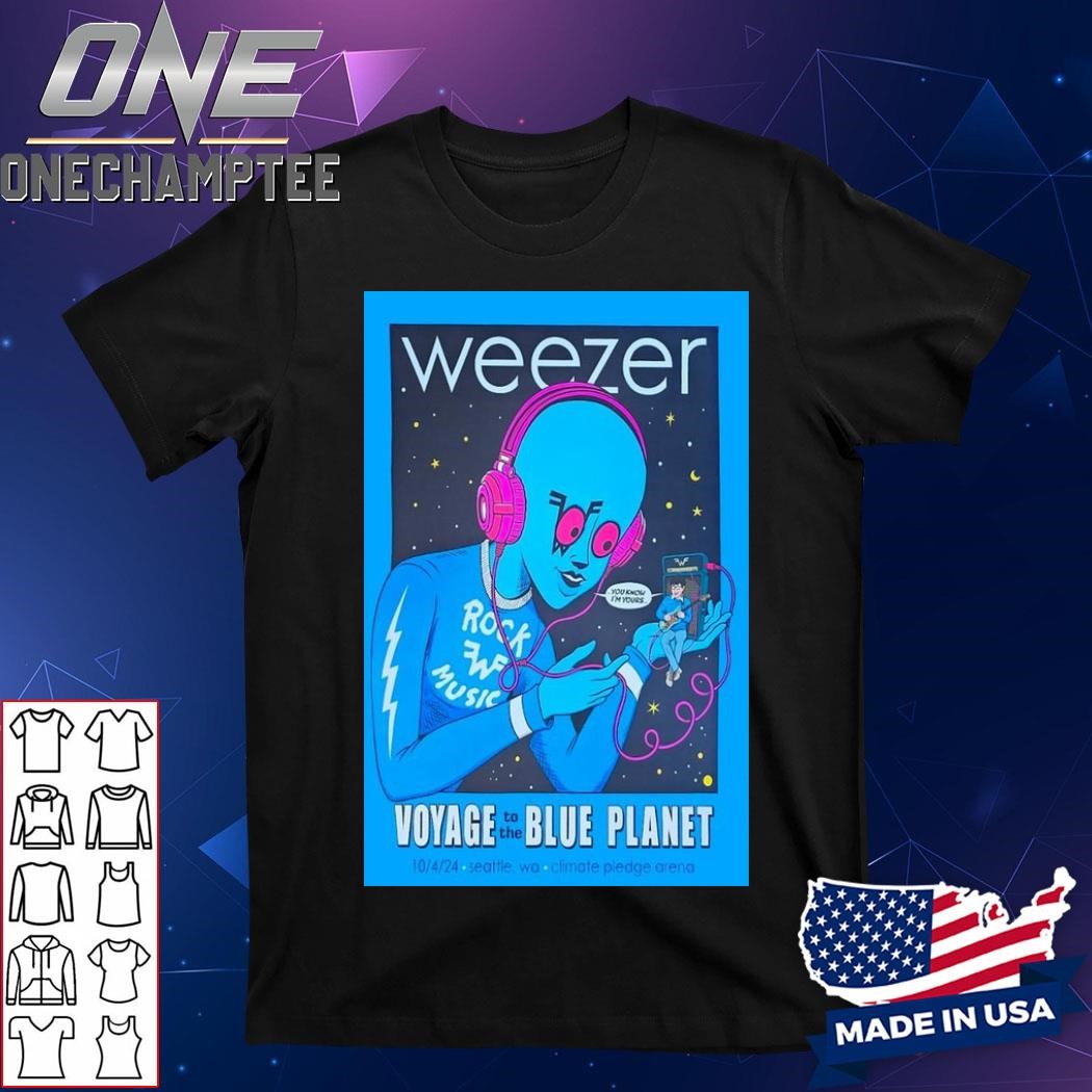 Weezer On Oct 4 2024 Climate Pledge Arena Seattle Wa Poster Shirt