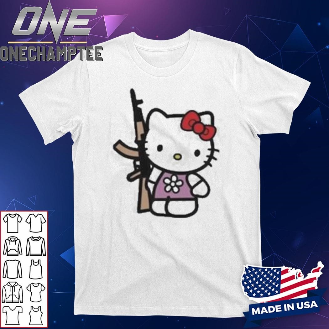 Hello Kitty With Gun AK-47 T-Shirt