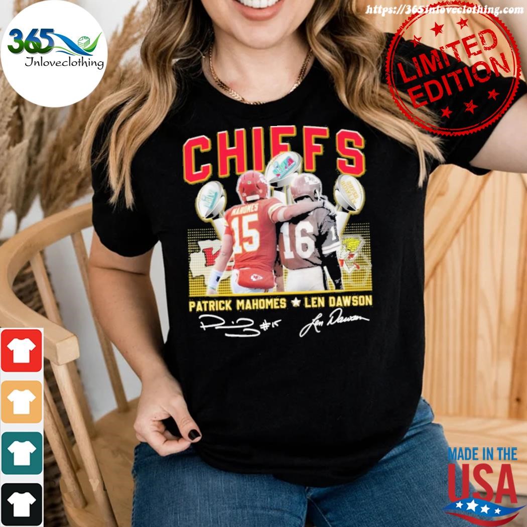 Kansas City Chiefs Patrick Mahomes and Len Dawson signatures shirt, hoodie,  sweater, long sleeve and tank top