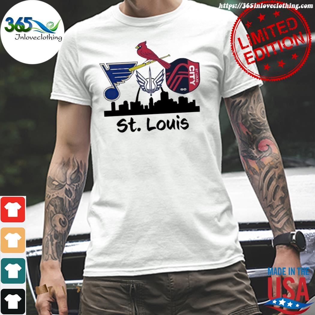 St Louis Blues Cardinals logo mashup shirt, hoodie, sweater, long sleeve  and tank top