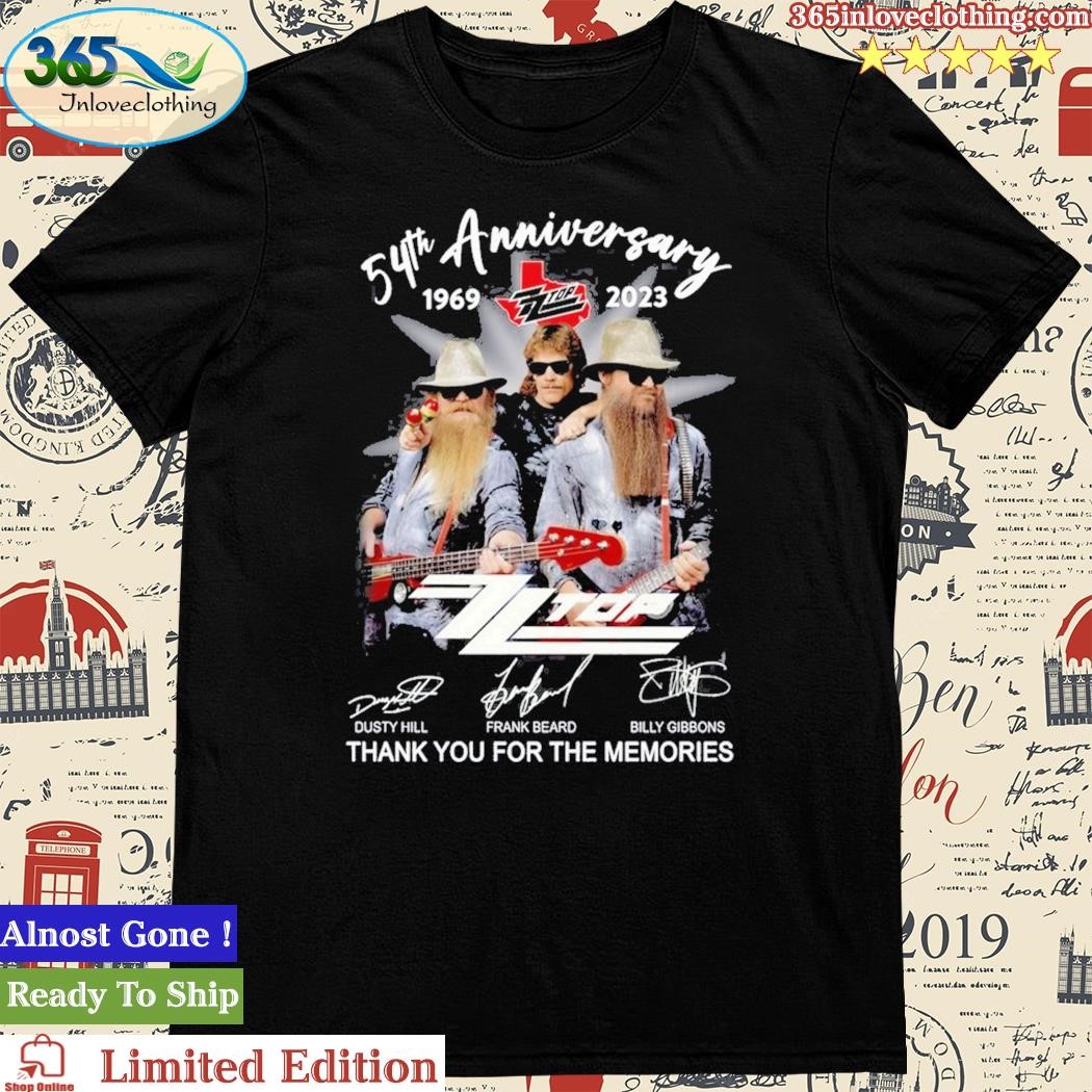 Official 54th 1969-2023 ZZ Top Thank You For The Memories Unisex T-Shirt