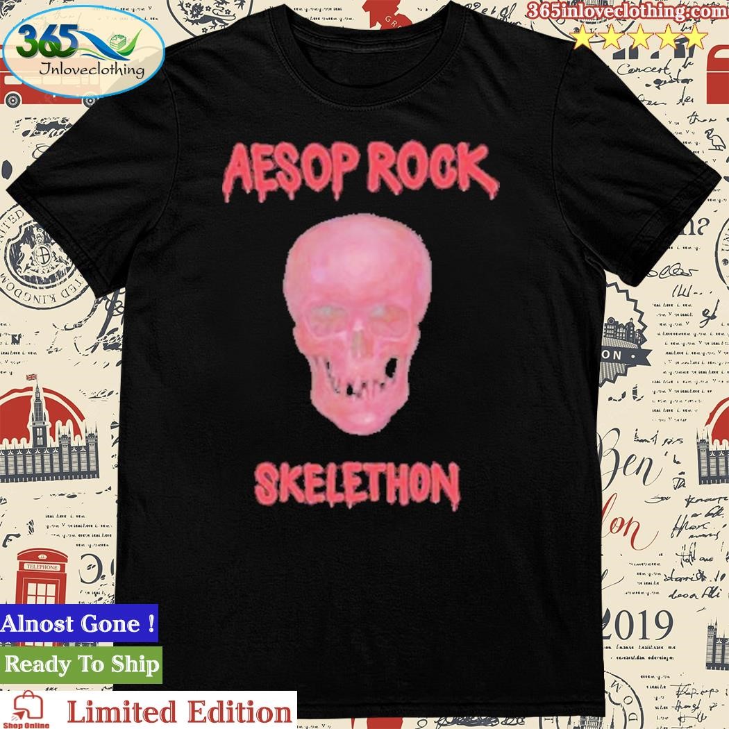 Official aesop Rock Shop Aesop Rock Skeleton Skull T-Shirt