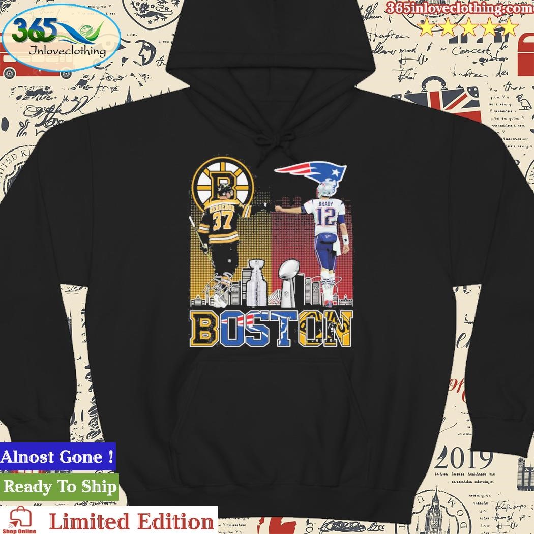 Boston Bruins bergeron and new england patriot Tom Brady champions shirt,  hoodie, sweater, long sleeve and tank top