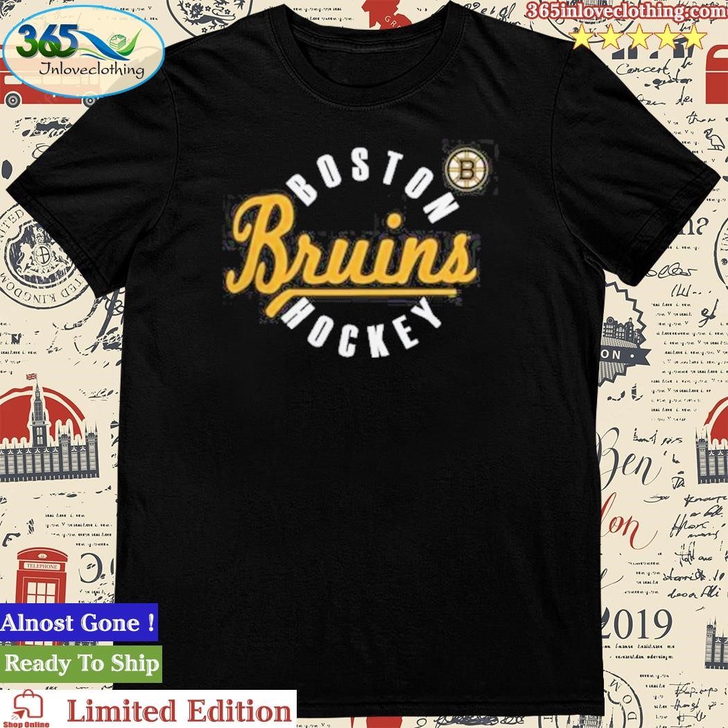 Vintage Bruins Hockey Script (Yellow) - Boston Bruins - Hoodie