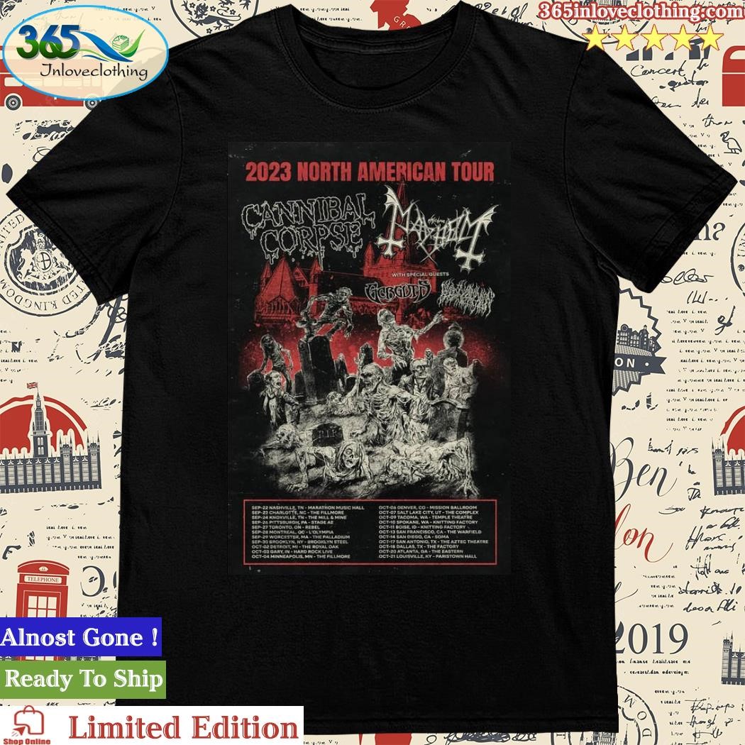 Official cannibal Corpse 2023 North American Tour Poster Shirt