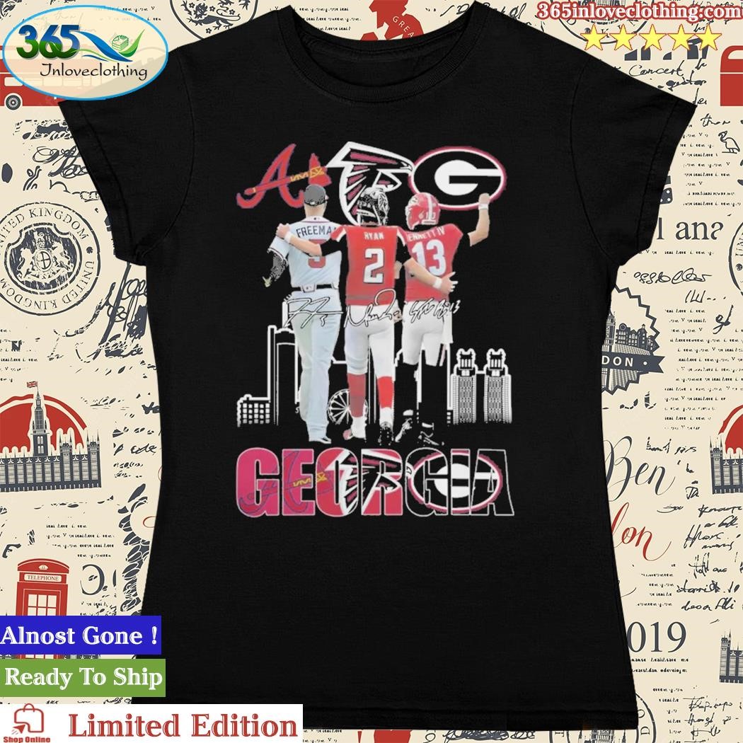 Georgia city sport teams Atlanta Falcons Atlanta Braves and Georgia Bulldogs  signatures shirt, hoodie, sweater, long sleeve and tank top