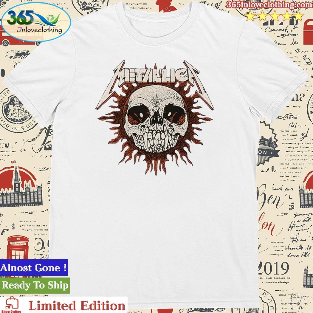 Official metallica Flaming Sun Burnout T-Shirt