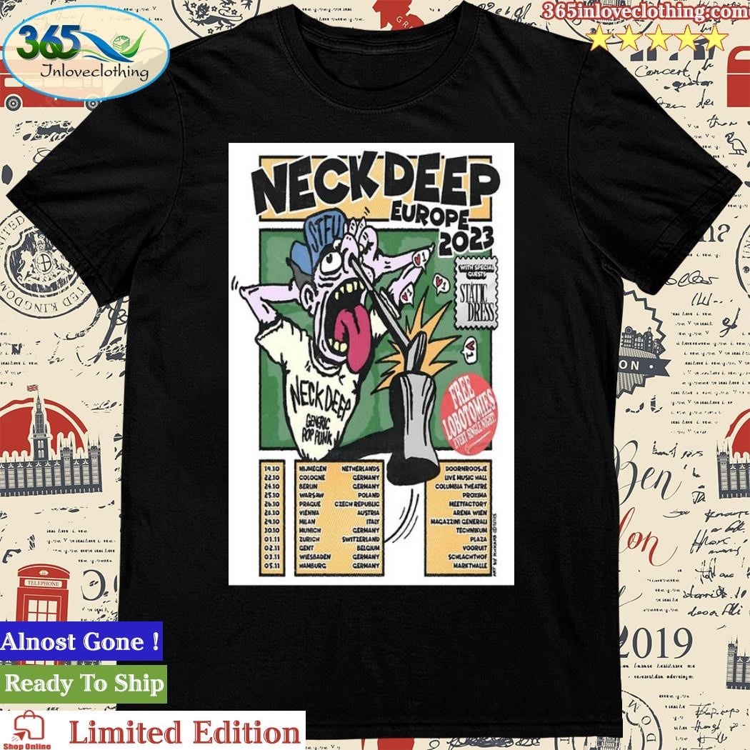 Official neck Deep Europe 2023 Poster Shirt