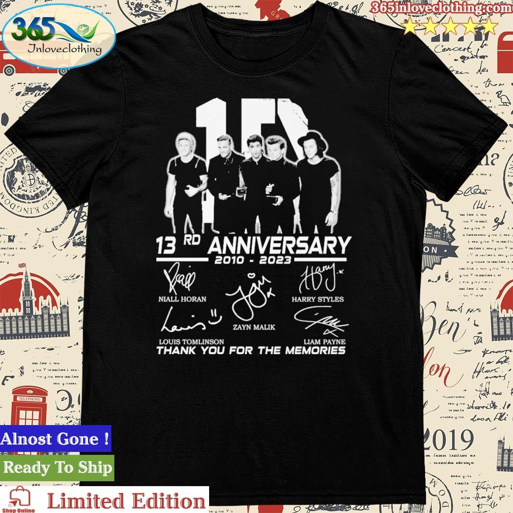 Official one Direction 13rd Anniversary 2010 2023 Memories T Shirt