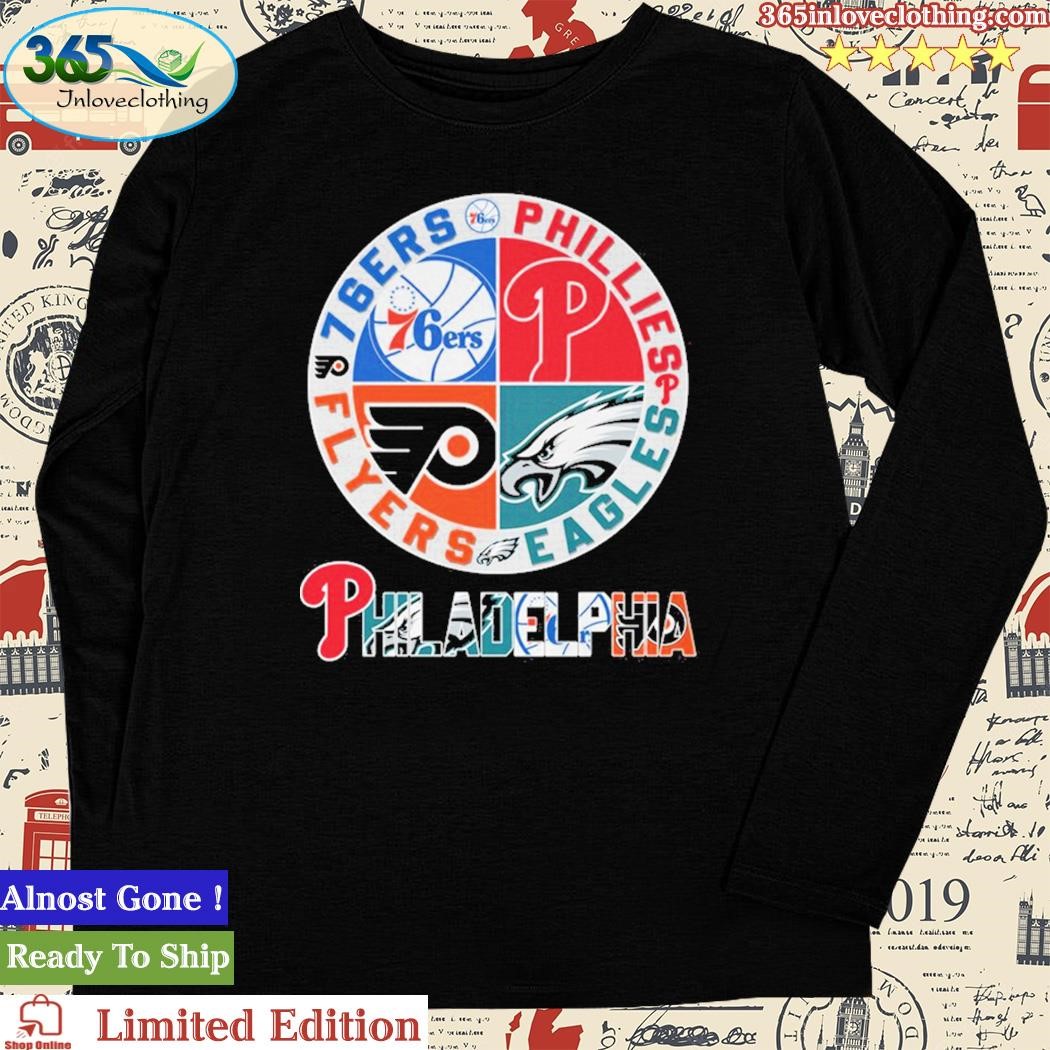 Official philadelphia Flyers 76ers Phillies logo mashup shirt