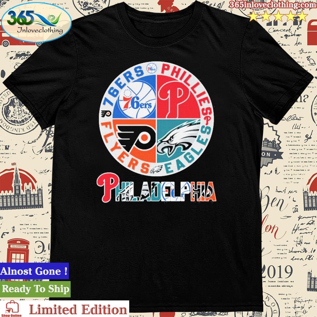 Official philadelphia Circle Logo Sport Teams Phillies Eagles Flyers 76ers Unisex Tshirt