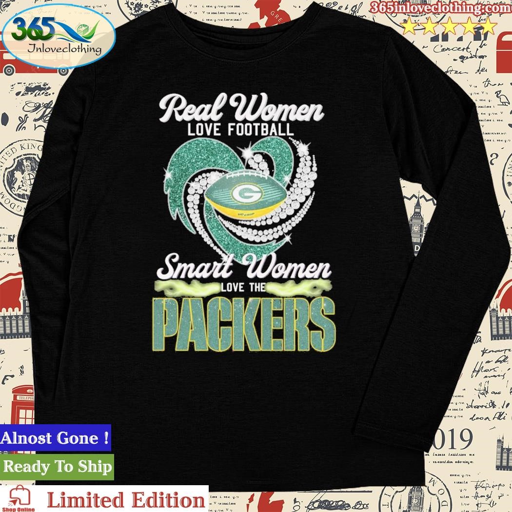 Real women love football smart women love the Green Bay Packers diamond  heart logo 2023 shirt, hoodie, sweater, long sleeve and tank top