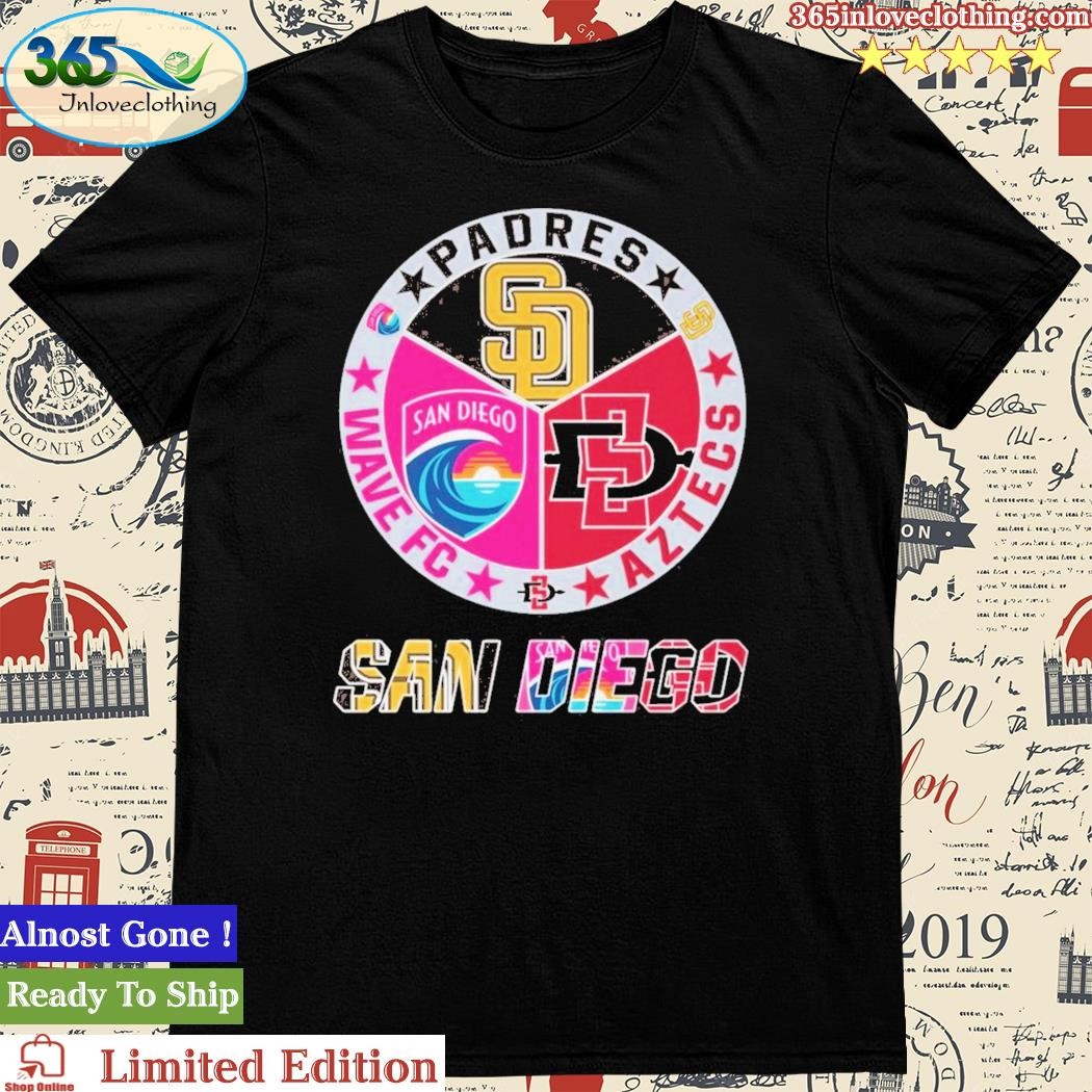 Official san Diego Padres Wave FC And Aztecs Unisex T-Shirt