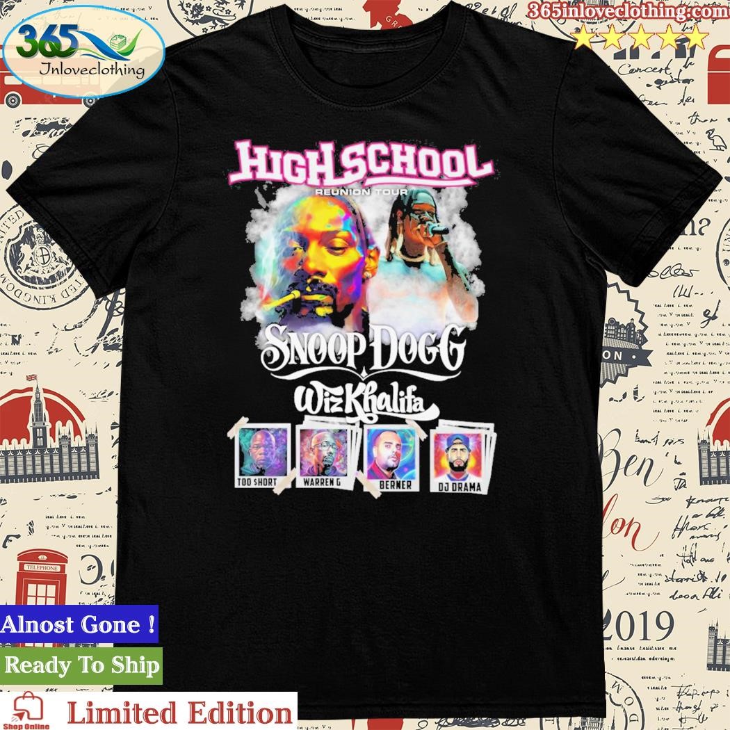 Official snoop Dogg Wiz Khalifa High School Reunion Tour T Shirt