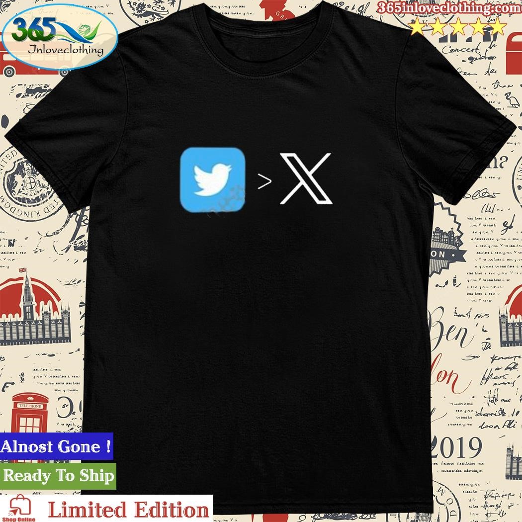 Official twitter’s Bird Logo Replacing To X Shirt