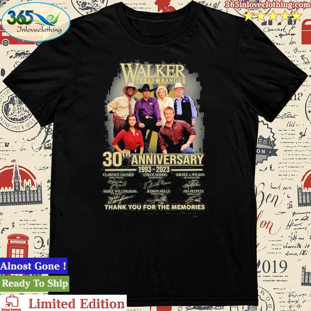 Official walker, Texas Ranger 30th Anniversary 1993 – 2023 Thank You For The Memories T-Shirt
