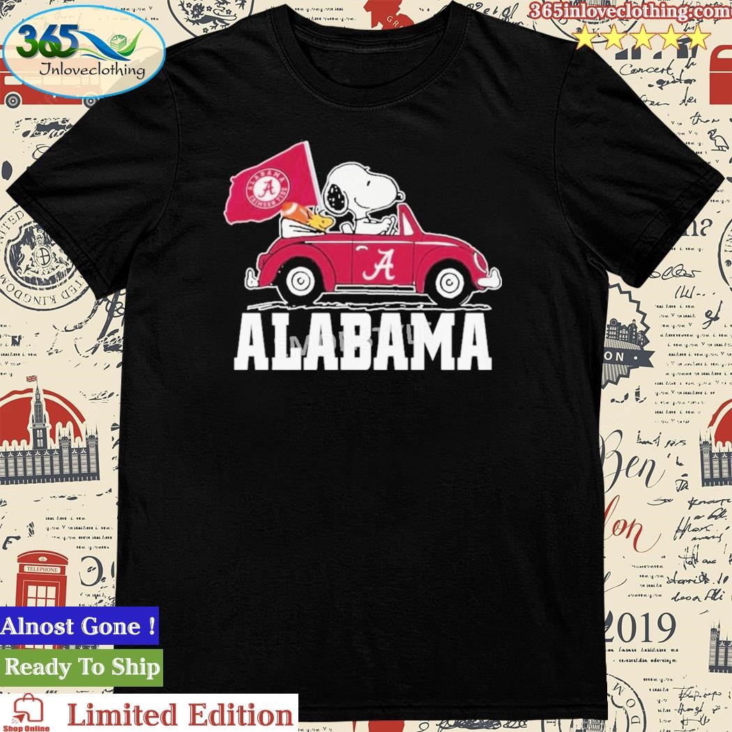 Alabama Crimson Tide Snoopy On A Car Shirt