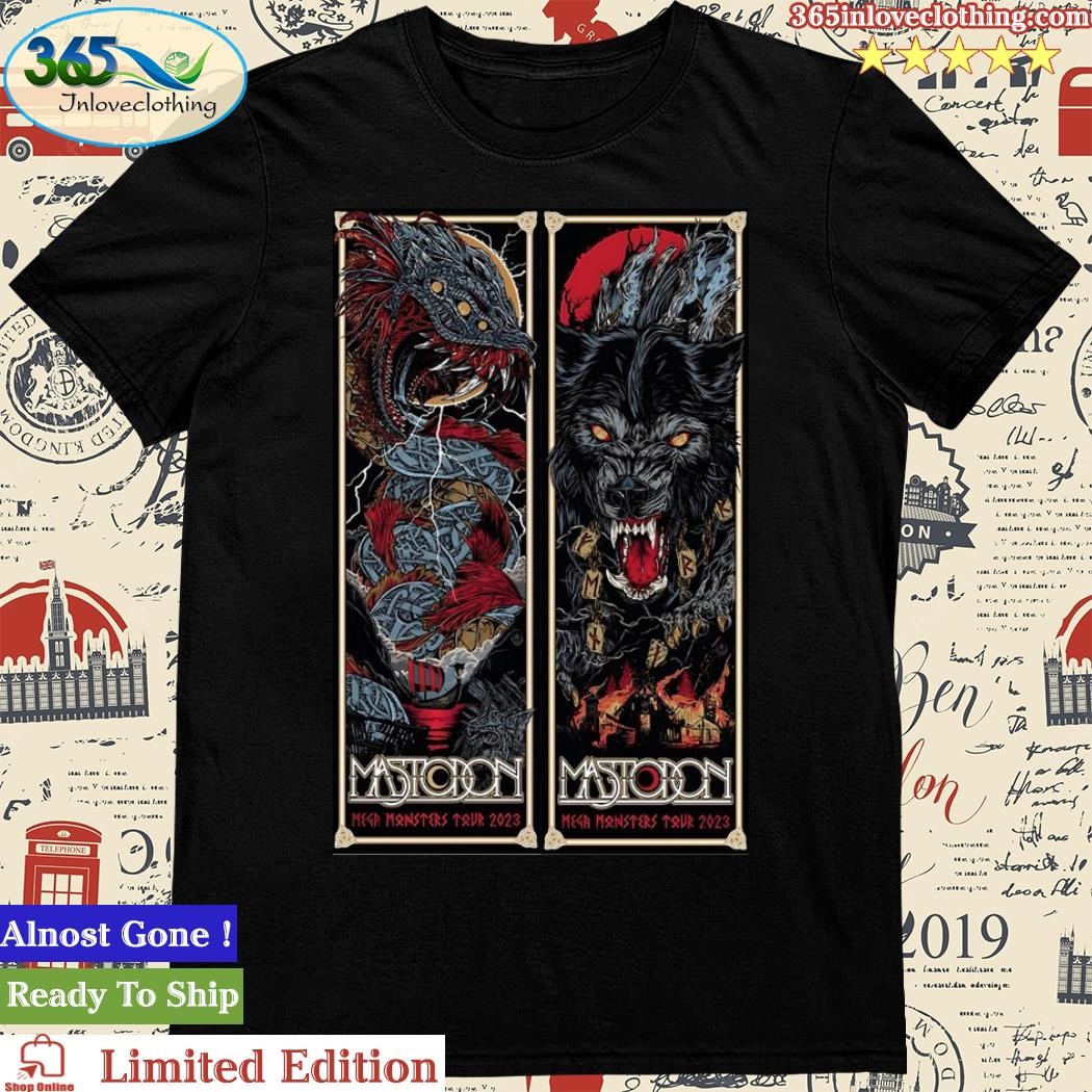 Gojira N Mastodon the Mega Monster Summer Tour 2023 Poster Shirt