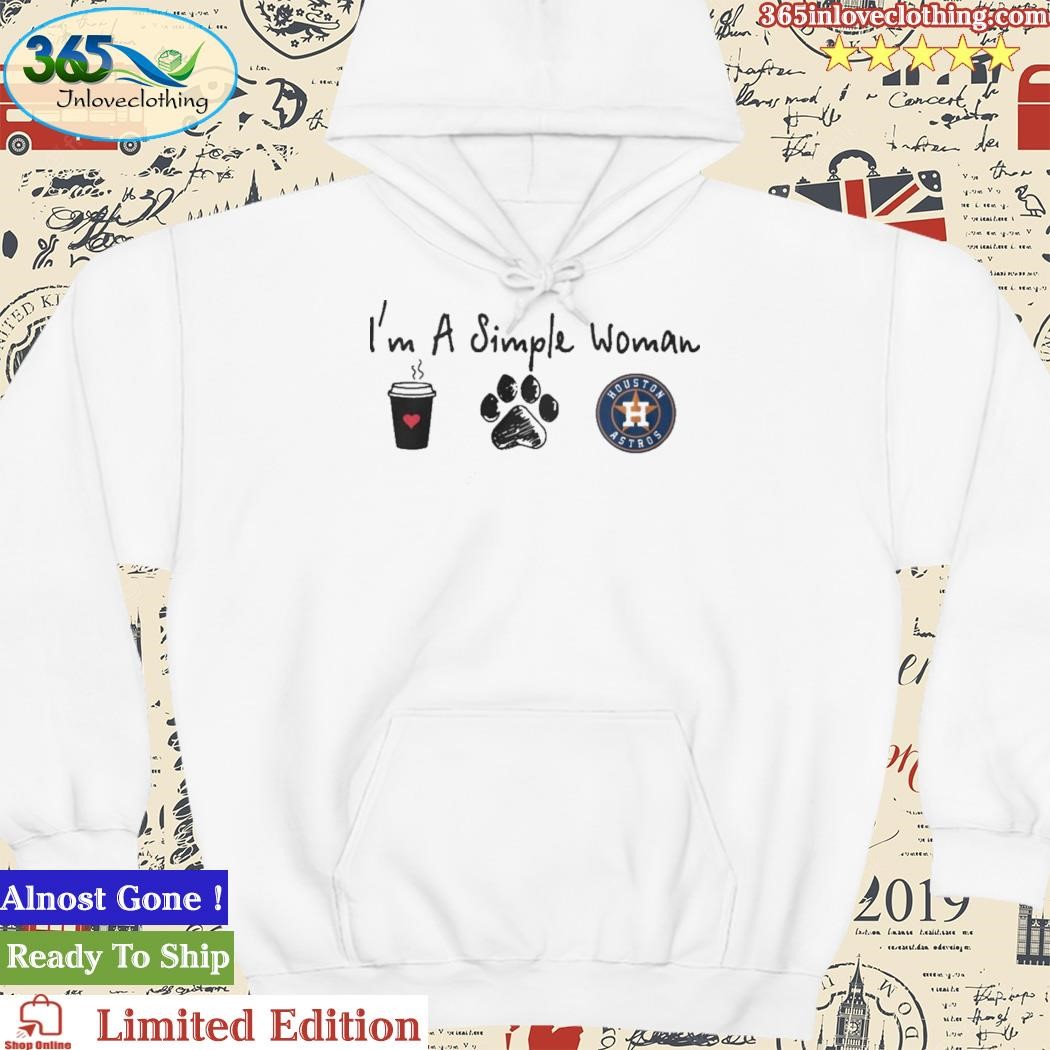 I'm A Simple Woman Coffee Dog And Houston Astros Shirt, hoodie