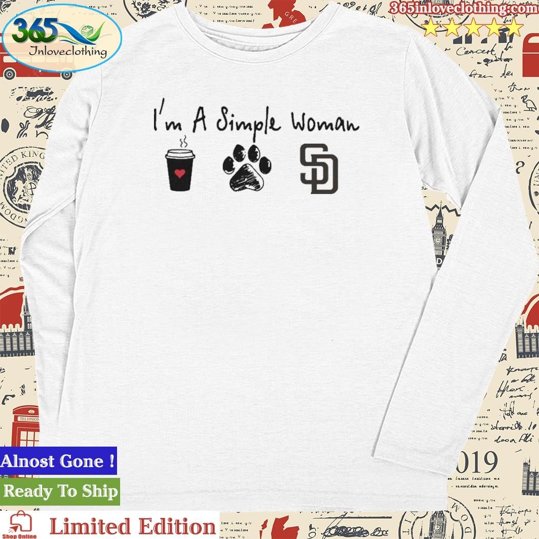 I'm A Simple Woman Coffee Dog And San Diego Padres Shirt, hoodie, sweater,  long sleeve and tank top