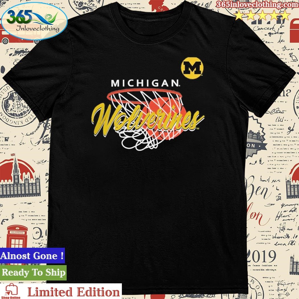 Mitchell & Ness Men'S Michigan Wolverines Blue Mad Hoops Shirt