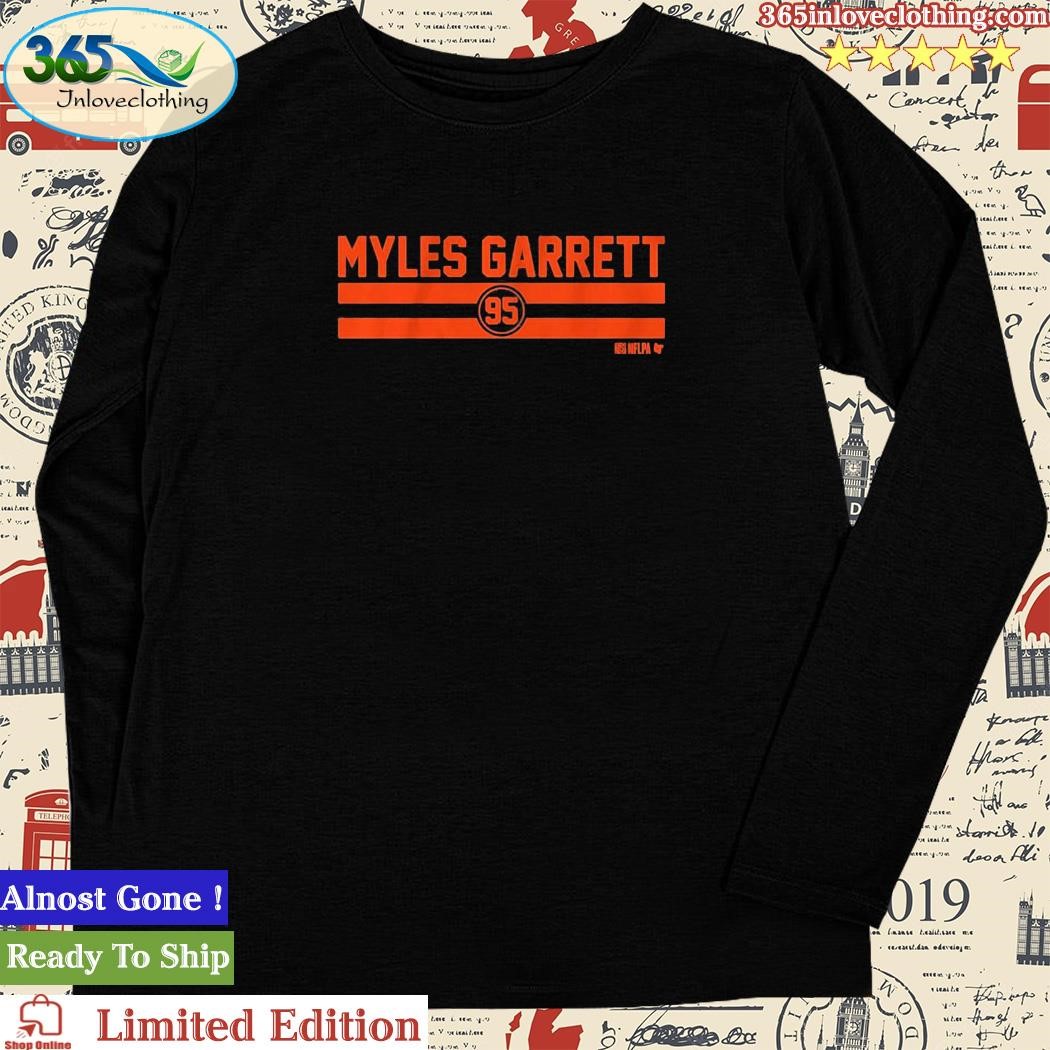 Myles Garrett Name Number Stripe Logo Design Shirt