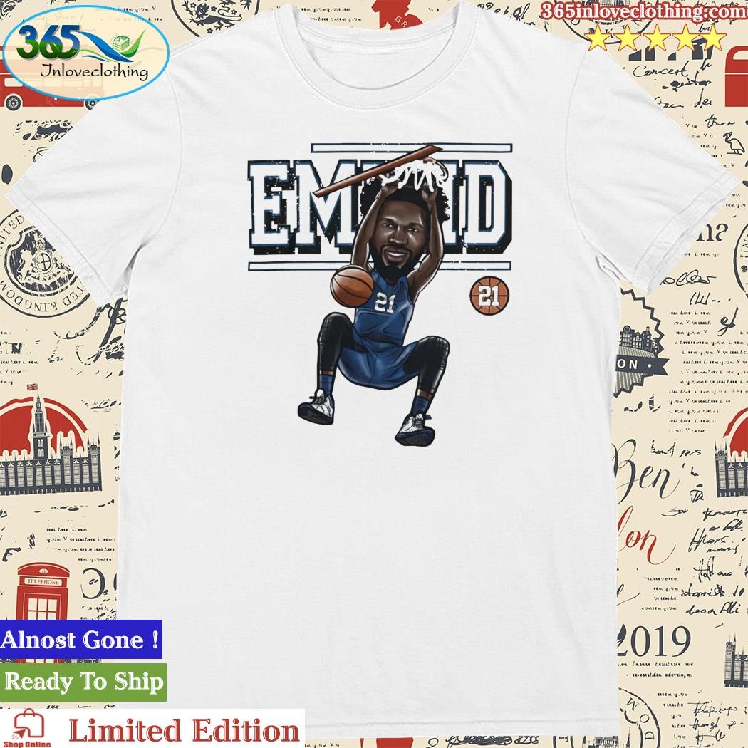 Official 500level Joel Embiid Sixers Cartoon Youth T Shirt