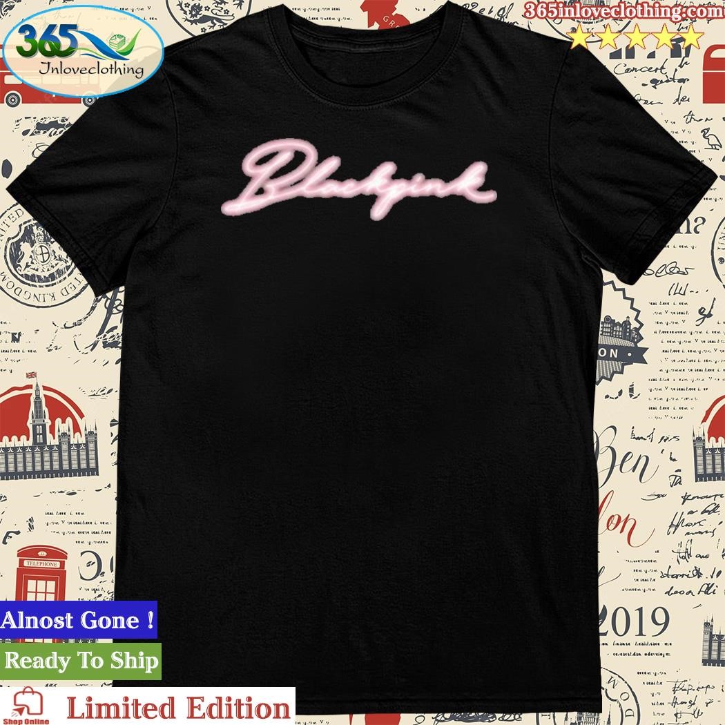 Official 7th Anniversary Blackpink Neon Script In Your Area T-shirt