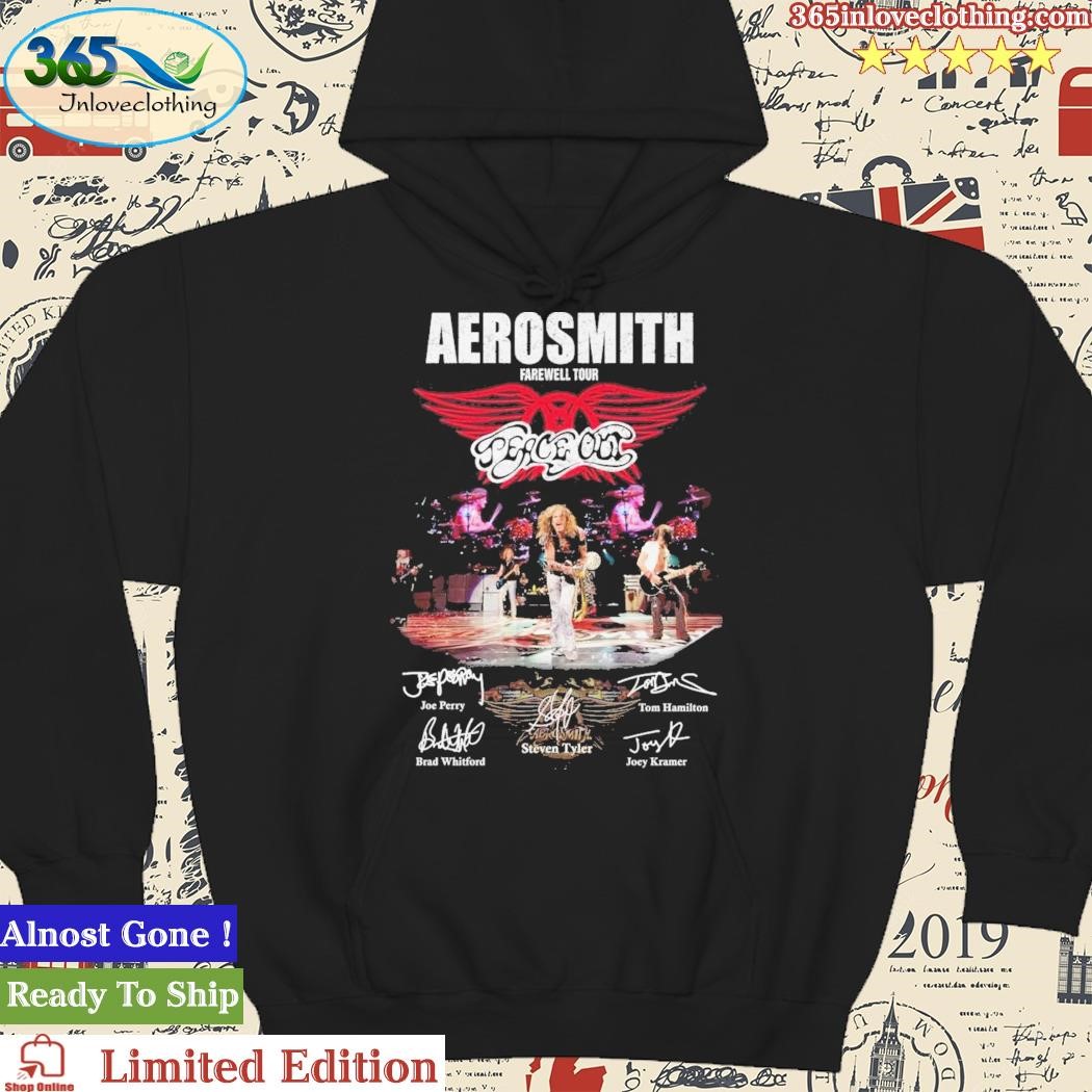 Aerosmith Farewell Tour And Their Signatures T-shirt