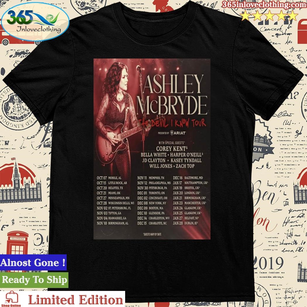 Official ashley McBryde The Devil I Know Tour 2023-2024 Poster Shirt