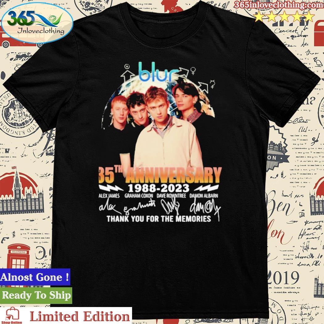 Official blur 35th Anniversary 1988 – 2023 Thank You For The Memories T-Shirt