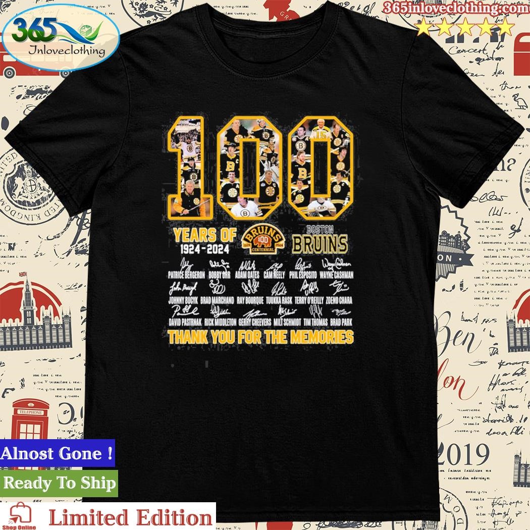 Official boston Bruins 100 Years Of 1924 2024 Memories Shirt