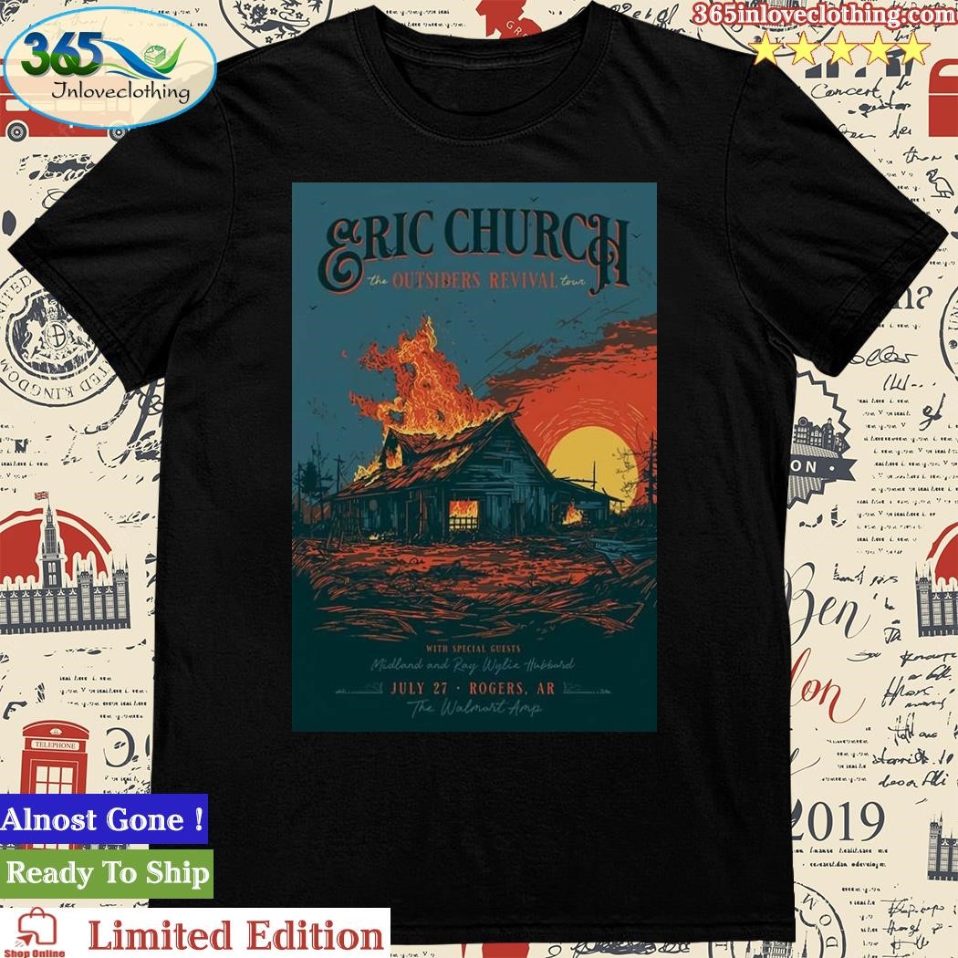 Official eric Church July 27 2023 Rogers, AR Poster Shirt