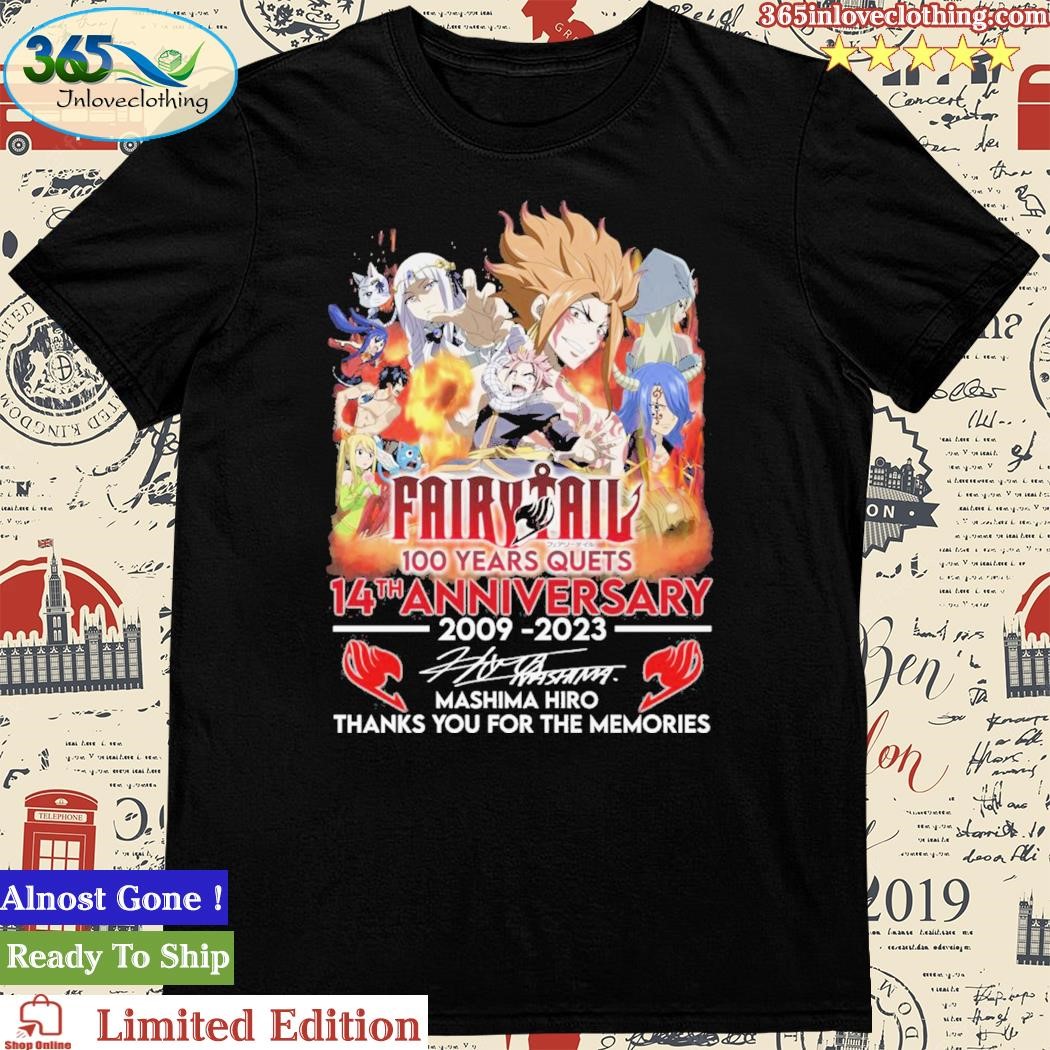 Official fairytail 100 Years Quets 14th Anniversary 2009 2023 Memories T Shirt