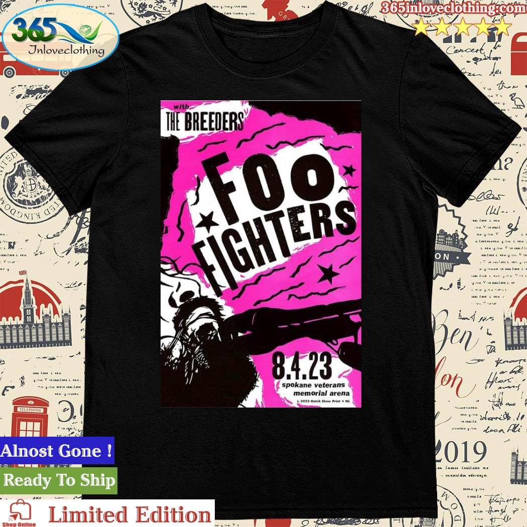 Official foo Fighters Aug 4, 2023 Spokane, WA Tour Poster Shirt