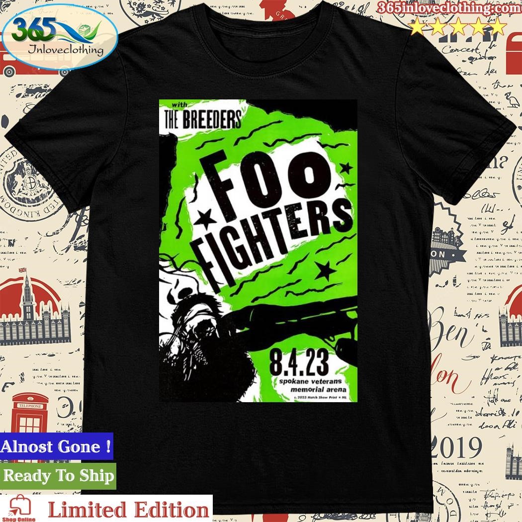 Official foo Fighters August 4, 2023 Spokane, Washington Event Poster Shirt