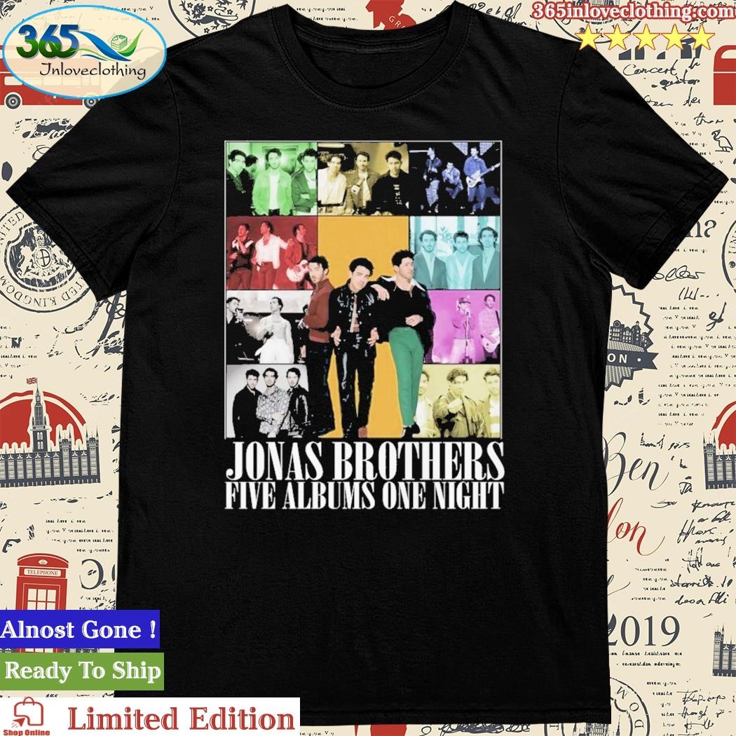 Official jonas Brothers Five Albums One Night T-Shirt