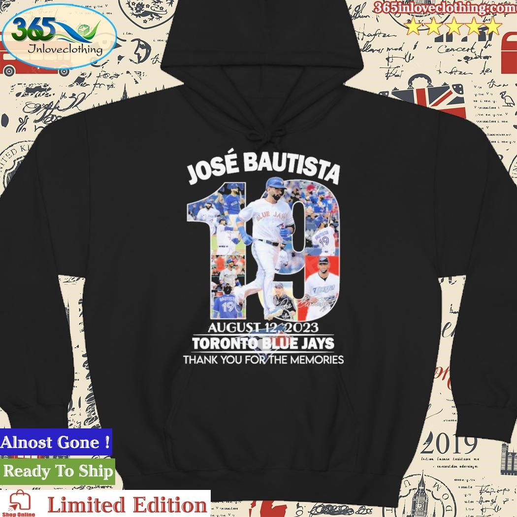 Jose Bautista August 12, 2023 Toronto Blue Jays Thank You For The Memories  T-Shirt, hoodie, sweater, long sleeve and tank top