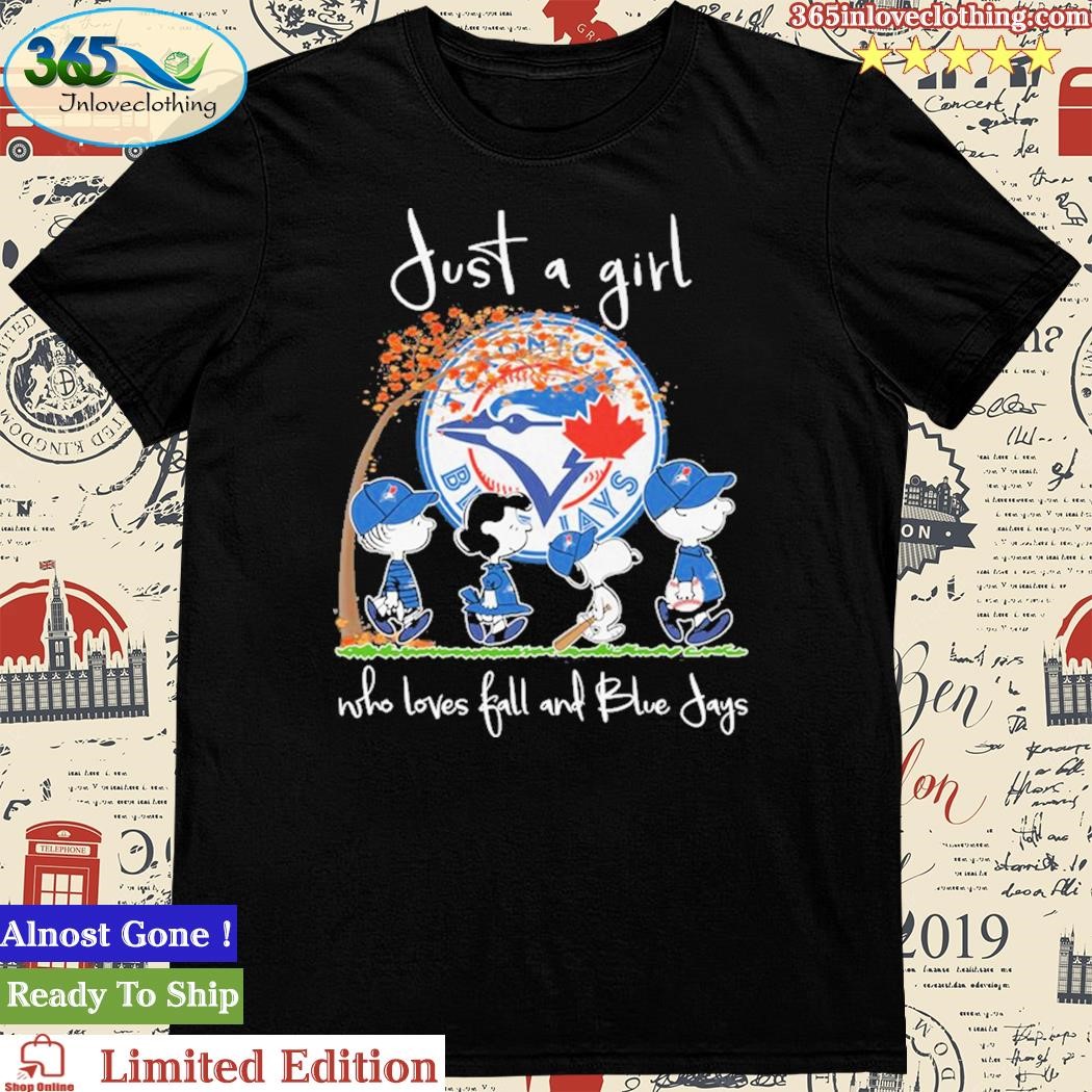 Official just A Girl Who Love Fall And Blue Jays Snoopy Tshirt