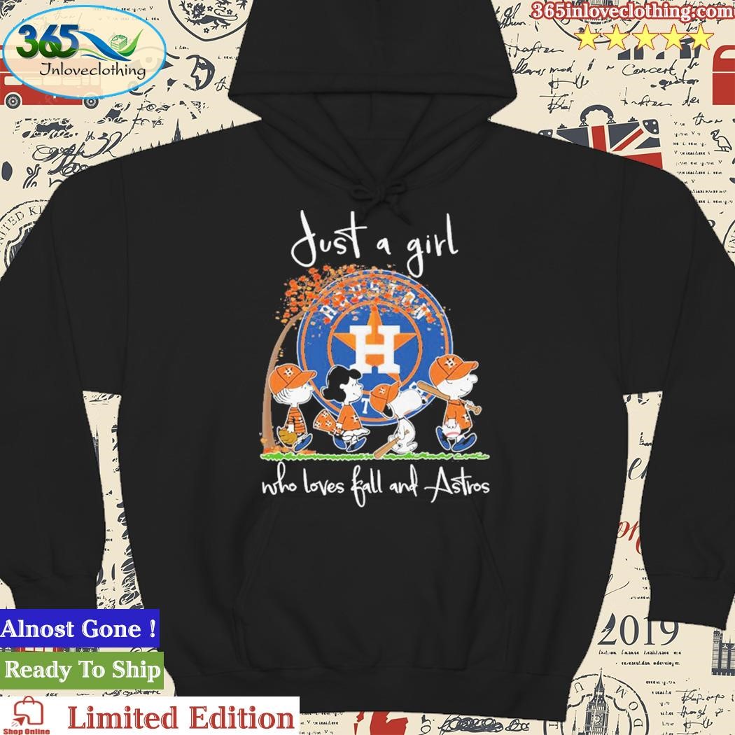 Official just a girl who love fall and houston astros Snoopy shirt